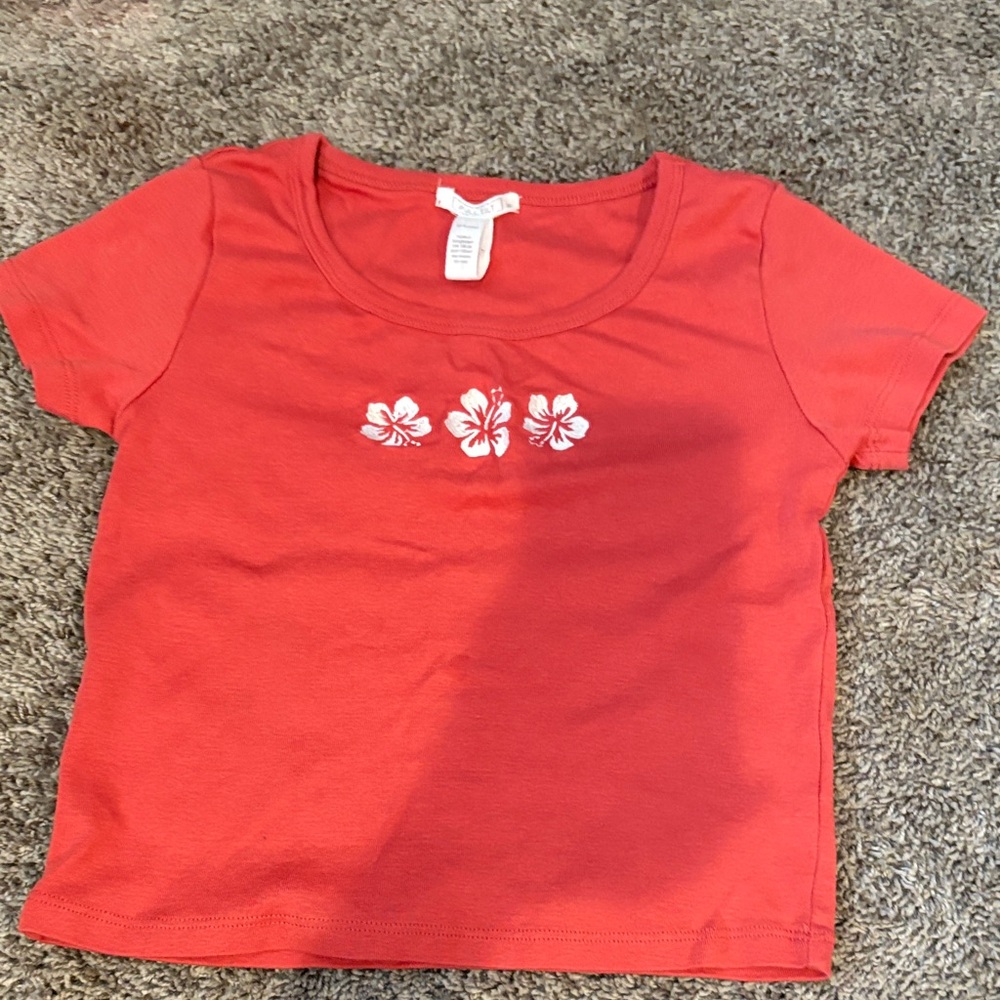 Full Tilt Red Hibiscus Tee